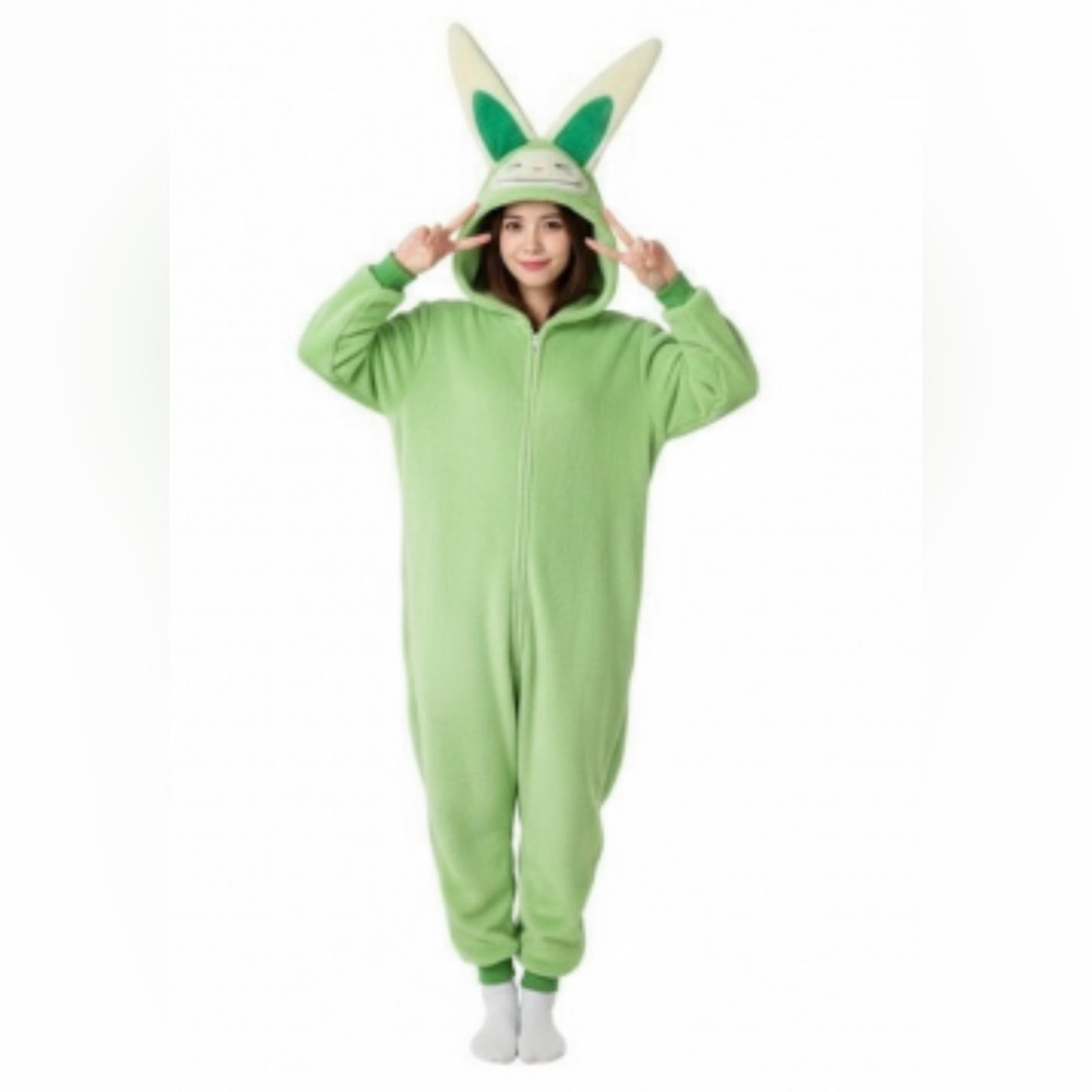 Pop Mart Adult Labubu Green Hooded Onesie